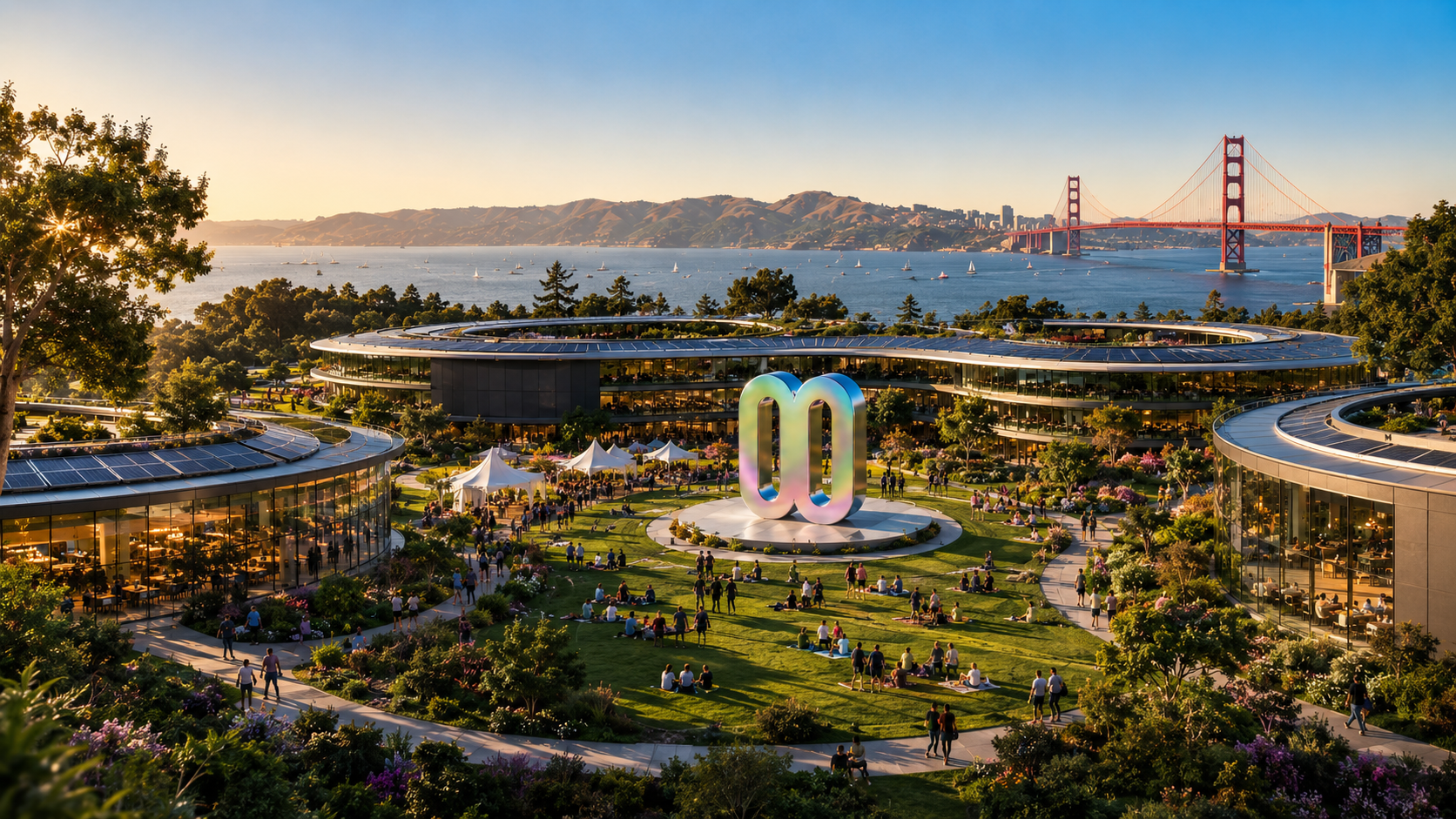 Conceptual Marvelous Campus overlooking San Francisco Bay