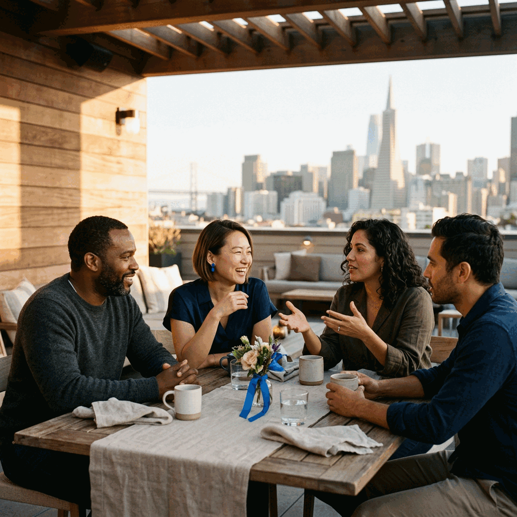 Founders and operators in an engaged conversation